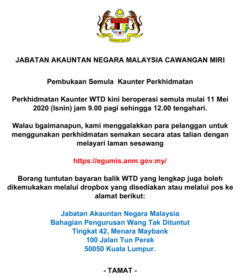 NOTIS PENGUMUMAN 07052020 PORTAL OTHER AREAS