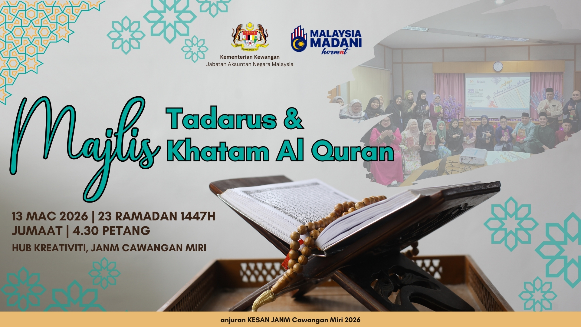 Poster Majlis Tadarus dan Khatam Al Quran